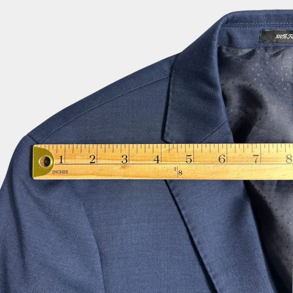 MANTONI Mens Navy Blazer 40R Sport Coat Two Button Suit Jacket Lightweight wool